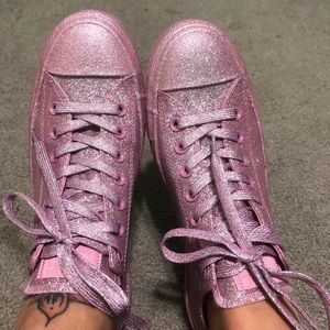 Pink glitter converse